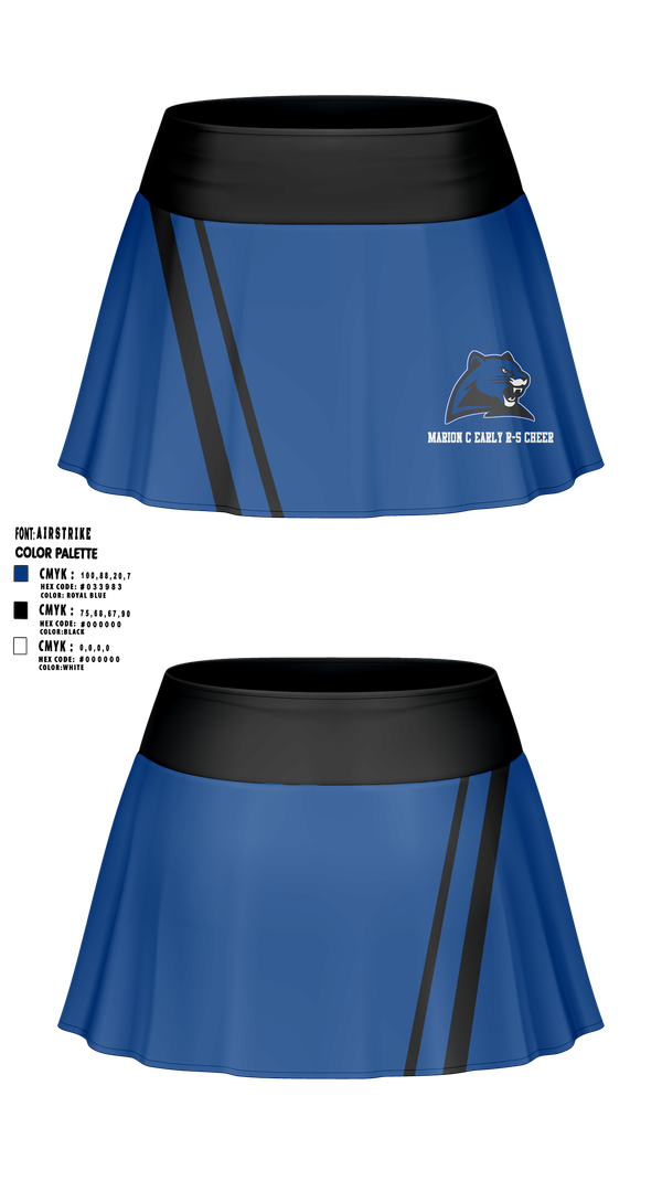 Skort, Marion C Early R-5 High School Cheer, Cheer, Teamtime, Team time, sublimation, custom sports apparel, team uniforms, spirit wear, spiritwear, sports uniforms, custom shirts, team store, custom team store, fundraiser sports, apparel fundraiser