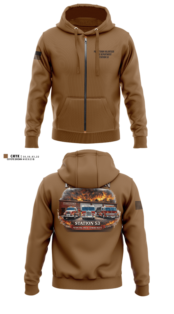 Zip Hoodie, Perrytown Volunteer Fire Department, Fire Department, Teamtime, Team time, sublimation, custom sports apparel, team uniforms, spirit wear, spiritwear, sports uniforms, custom shirts, team store, custom team store, fundraiser sports, apparel fundraiser
