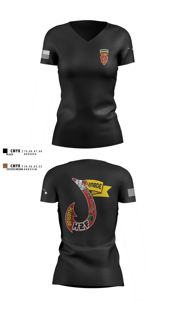 Womens Short Sleeve Vneck Shirt, H2F, 2nd Mobile Brigade, 25th Infantry Division, Army, Teamtime, Team time, sublimation, custom sports apparel, team uniforms, spirit wear, spiritwear, sports uniforms, custom shirts, team store, custom team store, fundraiser sports, apparel fundraiser