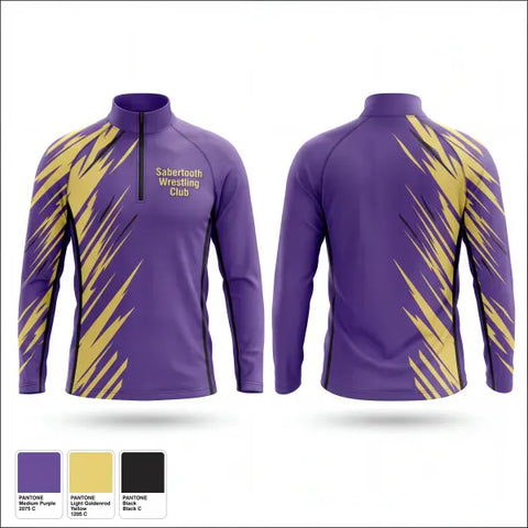 Quarter Zip Jacket, Sabertooth Wrestling Club, Wrestling, Teamtime, Team time, sublimation, custom sports apparel, team uniforms, spirit wear, spiritwear, sports uniforms, custom shirts, team store, custom team store, fundraiser sports, apparel fundraiser