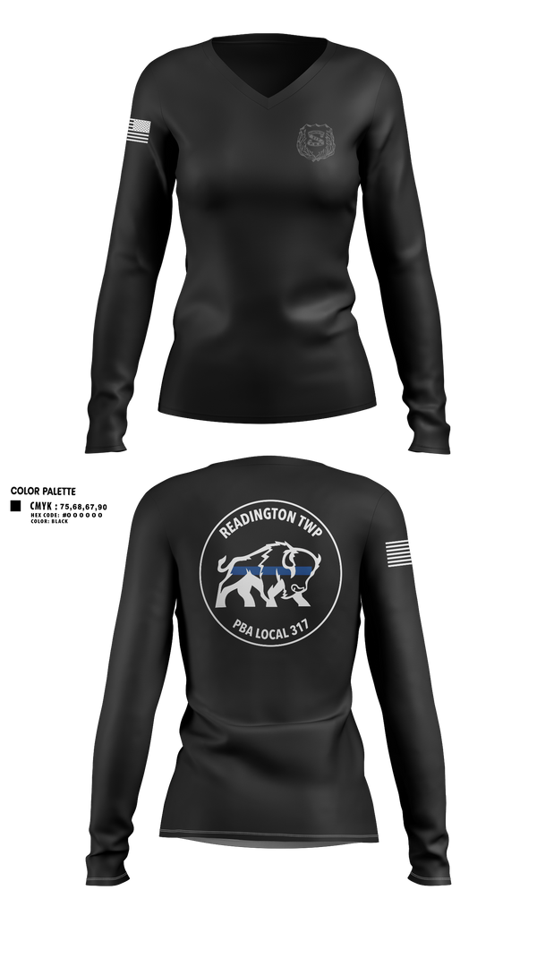 Womens Long Sleeve Vneck Shirt, Sheriff K9, Police, Teamtime, Team time, sublimation, custom sports apparel, team uniforms, spirit wear, spiritwear, sports uniforms, custom shirts, team store, custom team store, fundraiser sports, apparel fundraiser