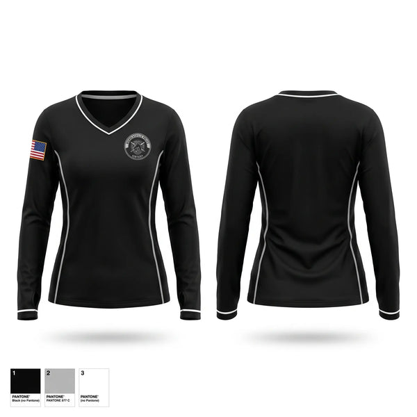 Womens Long Sleeve Vneck Shirt, Nicholasville Police Department Crisis Negotiations Team, Police, Teamtime, Team time, sublimation, custom sports apparel, team uniforms, spirit wear, spiritwear, sports uniforms, custom shirts, team store, custom team store, fundraiser sports, apparel fundraiser