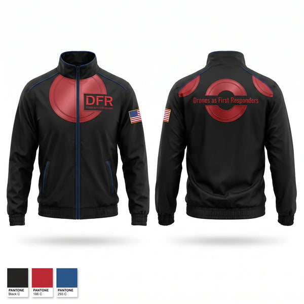 Windbreaker, Drones as First Responders, Police, Teamtime, Team time, sublimation, custom sports apparel, team uniforms, spirit wear, spiritwear, sports uniforms, custom shirts, team store, custom team store, fundraiser sports, apparel fundraiser