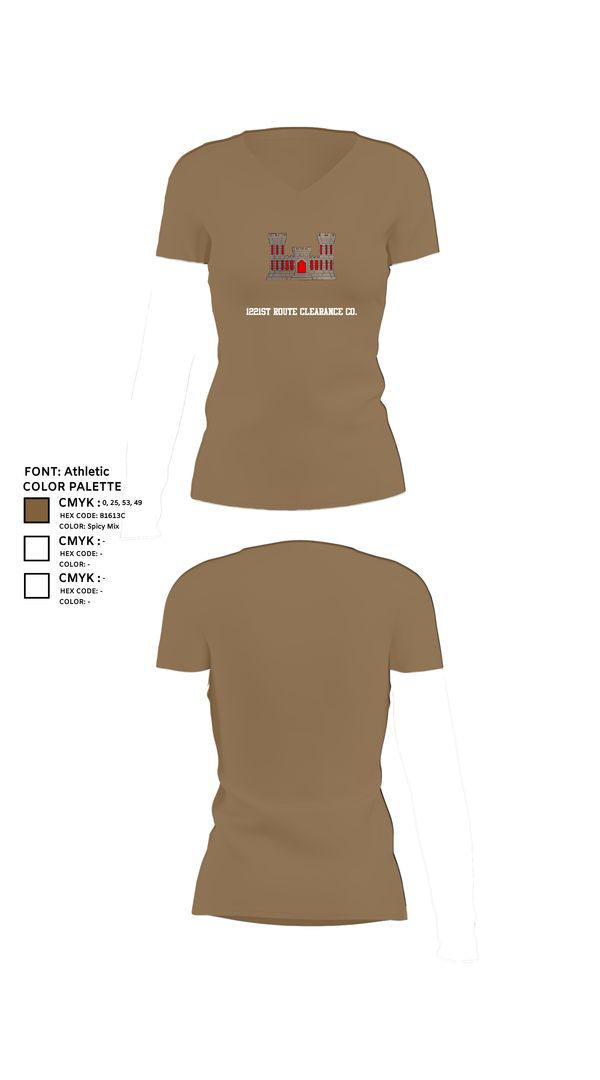 Womens Short Sleeve Vneck Shirt, 1221st Route Clearance Co., National Guard, Teamtime, Team time, sublimation, custom sports apparel, team uniforms, spirit wear, spiritwear, sports uniforms, custom shirts, team store, custom team store, fundraiser sports, apparel fundraiser