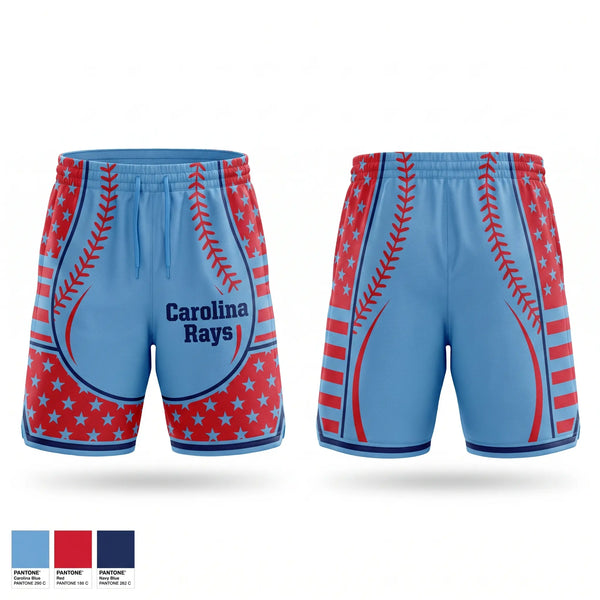 Athletic Shorts With Pockets, Carolina Rays, Baseball, Teamtime, Team time, sublimation, custom sports apparel, team uniforms, spirit wear, spiritwear, sports uniforms, custom shirts, team store, custom team store, fundraiser sports, apparel fundraiser