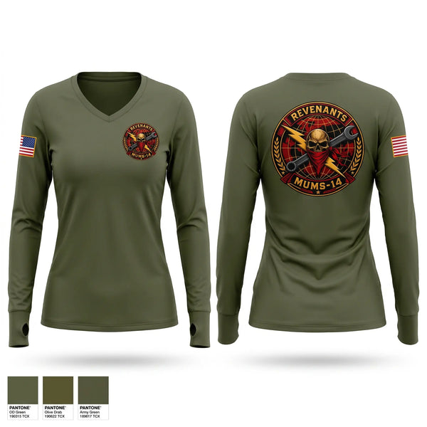 Womens Long Sleeve Vneck Shirt, MUMS-14, Marines, Teamtime, Team time, sublimation, custom sports apparel, team uniforms, spirit wear, spiritwear, sports uniforms, custom shirts, team store, custom team store, fundraiser sports, apparel fundraiser