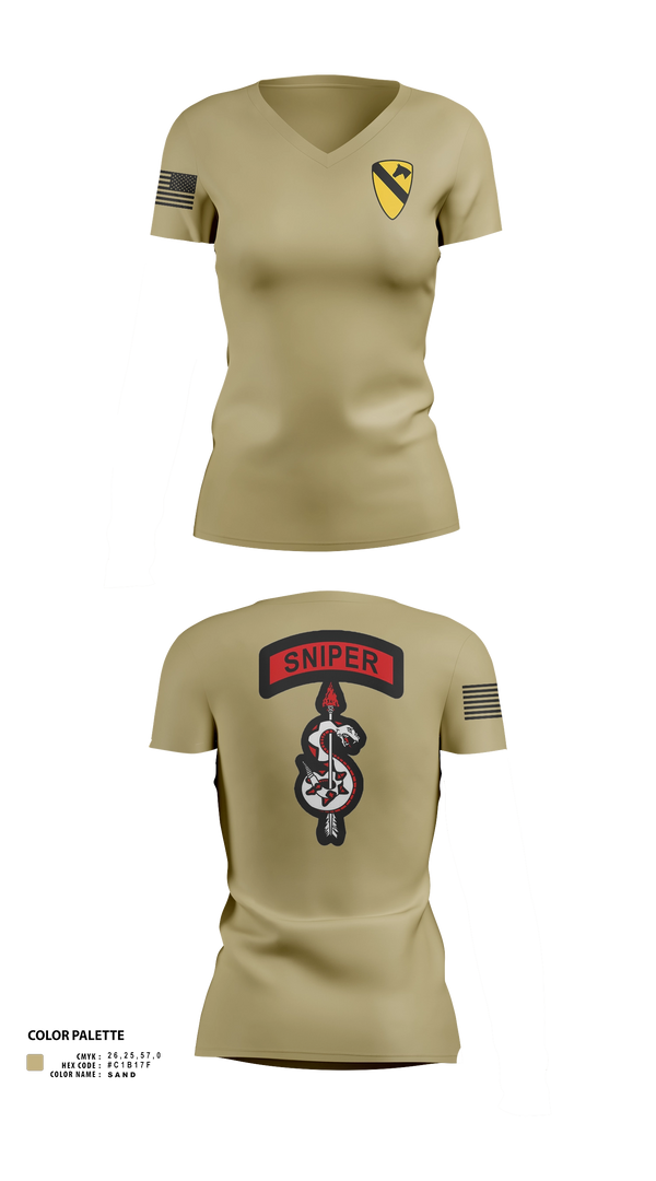 Womens Short Sleeve Vneck Shirt, 1st Cav, Army, Teamtime, Team time, sublimation, custom sports apparel, team uniforms, spirit wear, spiritwear, sports uniforms, custom shirts, team store, custom team store, fundraiser sports, apparel fundraiser