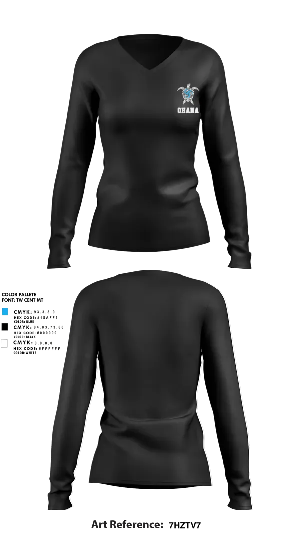 Womens Long Sleeve Vneck Shirt, Ohana Volleyball, Women's Volleyball, Teamtime, Team time, sublimation, custom sports apparel, team uniforms, spirit wear, spiritwear, sports uniforms, custom shirts, team store, custom team store, fundraiser sports, apparel fundraiser