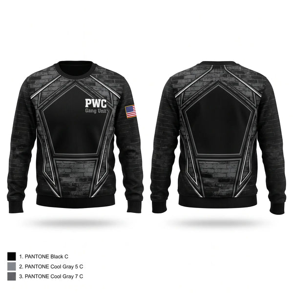 Crew Neck Sweatshirt, PWC Gang Unit, Police, Teamtime, Team time, sublimation, custom sports apparel, team uniforms, spirit wear, spiritwear, sports uniforms, custom shirts, team store, custom team store, fundraiser sports, apparel fundraiser