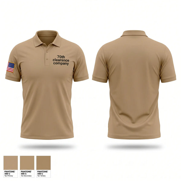 Short Sleeve Performance Polo, 70th clearance company, Army, Teamtime, Team time, sublimation, custom sports apparel, team uniforms, spirit wear, spiritwear, sports uniforms, custom shirts, team store, custom team store, fundraiser sports, apparel fundraiser