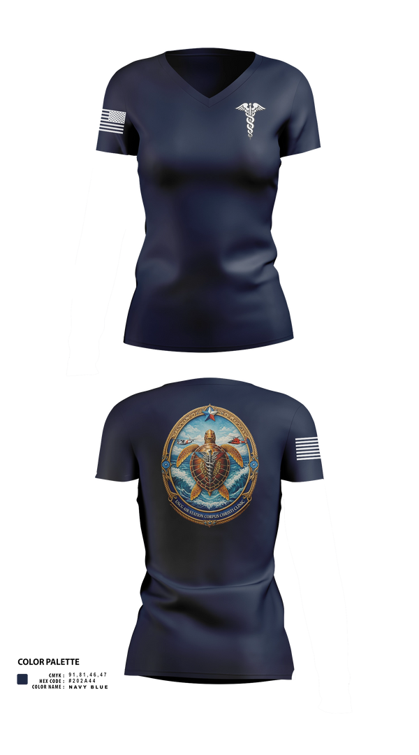 Womens Short Sleeve Vneck Shirt, Air Station Corpus Christi Clinic, Coast Guard, Teamtime, Team time, sublimation, custom sports apparel, team uniforms, spirit wear, spiritwear, sports uniforms, custom shirts, team store, custom team store, fundraiser sports, apparel fundraiser