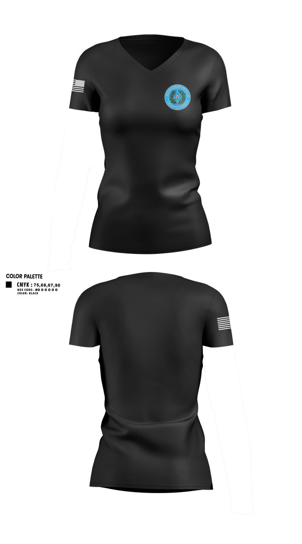 Womens Short Sleeve Vneck Shirt, Gary Job Corps, Police, Teamtime, Team time, sublimation, custom sports apparel, team uniforms, spirit wear, spiritwear, sports uniforms, custom shirts, team store, custom team store, fundraiser sports, apparel fundraiser