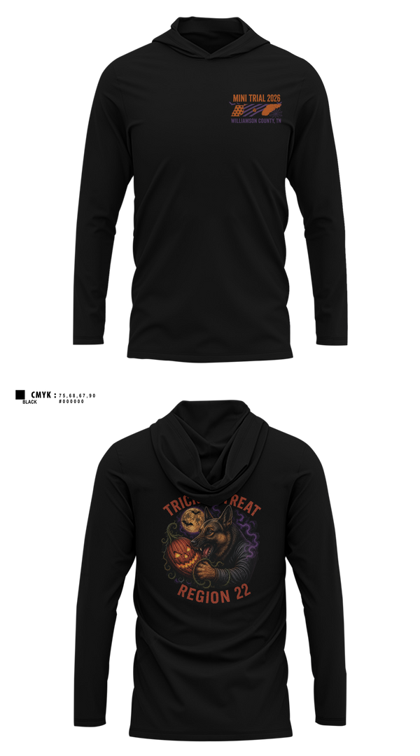 Long Sleeve Performance Shirt with hood, Region 22, Police, Teamtime, Team time, sublimation, custom sports apparel, team uniforms, spirit wear, spiritwear, sports uniforms, custom shirts, team store, custom team store, fundraiser sports, apparel fundraiser