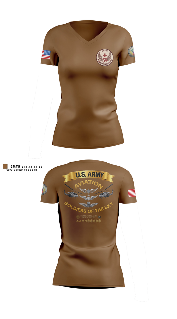 Womens Short Sleeve Vneck Shirt, 54th Medical Company, Army, Teamtime, Team time, sublimation, custom sports apparel, team uniforms, spirit wear, spiritwear, sports uniforms, custom shirts, team store, custom team store, fundraiser sports, apparel fundraiser