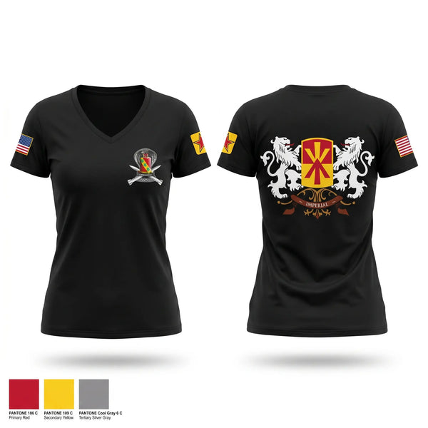 Womens Short Sleeve Vneck Shirt, Bravo 1-43 ADA, Army, Teamtime, Team time, sublimation, custom sports apparel, team uniforms, spirit wear, spiritwear, sports uniforms, custom shirts, team store, custom team store, fundraiser sports, apparel fundraiser