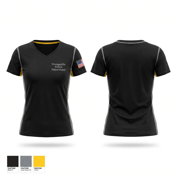 Womens Short Sleeve Vneck Shirt, Youngsville Police Department, Police, Teamtime, Team time, sublimation, custom sports apparel, team uniforms, spirit wear, spiritwear, sports uniforms, custom shirts, team store, custom team store, fundraiser sports, apparel fundraiser