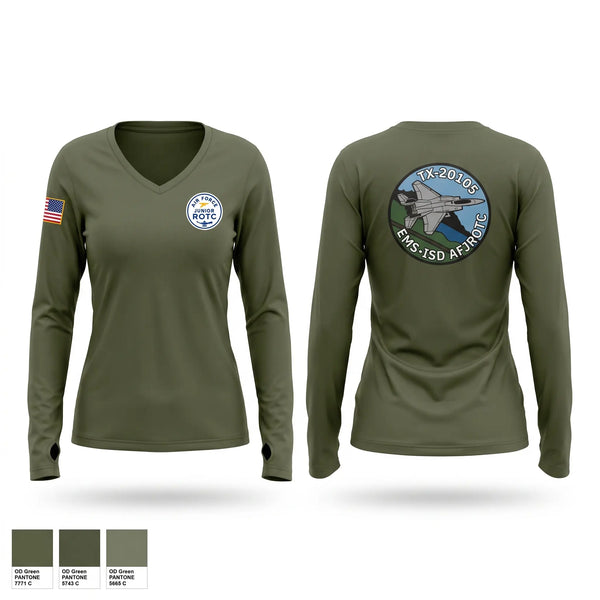 Womens Long Sleeve Vneck Shirt, Echo TX-20105, Air Force, Teamtime, Team time, sublimation, custom sports apparel, team uniforms, spirit wear, spiritwear, sports uniforms, custom shirts, team store, custom team store, fundraiser sports, apparel fundraiser