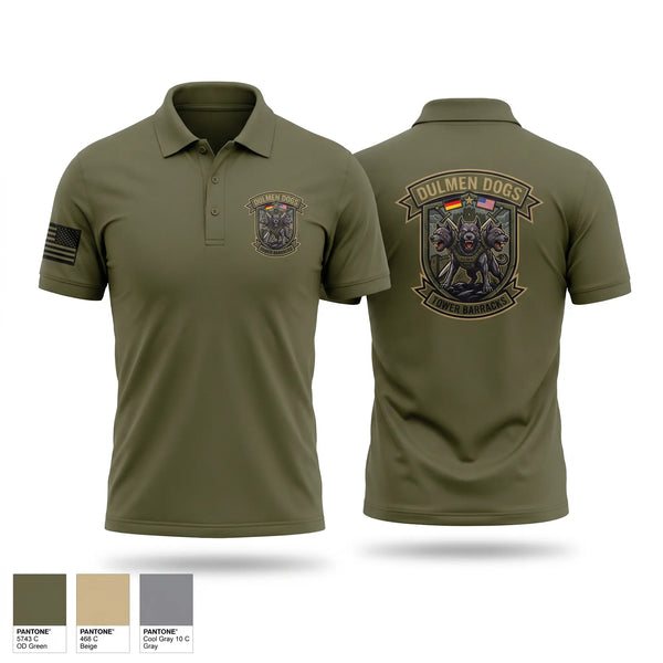 Short Sleeve Performance Polo, Dulmen DES, Army, Teamtime, Team time, sublimation, custom sports apparel, team uniforms, spirit wear, spiritwear, sports uniforms, custom shirts, team store, custom team store, fundraiser sports, apparel fundraiser
