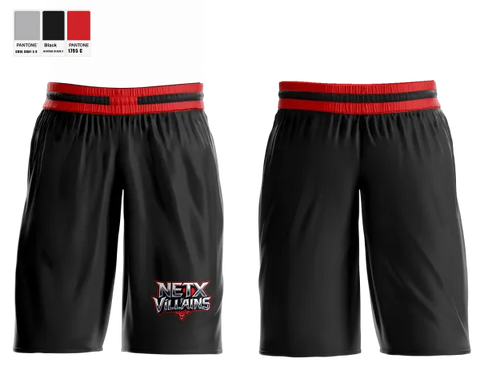 Womens Basketball Shorts, OAK Villains, Men's Basketball, Teamtime, Team time, sublimation, custom sports apparel, team uniforms, spirit wear, spiritwear, sports uniforms, custom shirts, team store, custom team store, fundraiser sports, apparel fundraiser