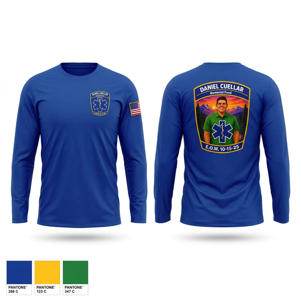 Long Sleeve Performance Shirt, Daniel Cuellar Memorial Fund, EMS/EMT, Teamtime, Team time, sublimation, custom sports apparel, team uniforms, spirit wear, spiritwear, sports uniforms, custom shirts, team store, custom team store, fundraiser sports, apparel fundraiser