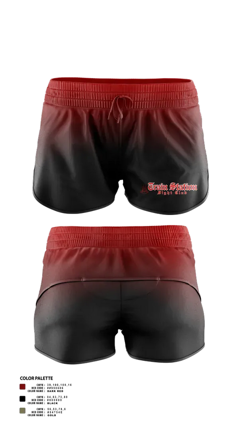 Womens Shorts, Train Station Fight Club, Spirit Store, Teamtime, Team time, sublimation, custom sports apparel, team uniforms, spirit wear, spiritwear, sports uniforms, custom shirts, team store, custom team store, fundraiser sports, apparel fundraiser