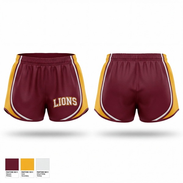 Womens Shorts, Lions, Baseball, Teamtime, Team time, sublimation, custom sports apparel, team uniforms, spirit wear, spiritwear, sports uniforms, custom shirts, team store, custom team store, fundraiser sports, apparel fundraiser