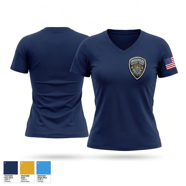 Womens Short Sleeve Vneck Shirt, Walker River police Department, Police, Teamtime, Team time, sublimation, custom sports apparel, team uniforms, spirit wear, spiritwear, sports uniforms, custom shirts, team store, custom team store, fundraiser sports, apparel fundraiser