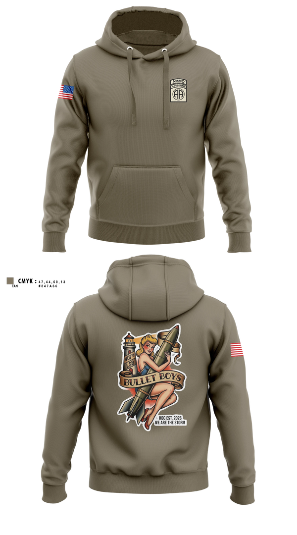 Hoodie, Ammo, Distro, 407th LSB, Army, Teamtime, Team time, sublimation, custom sports apparel, team uniforms, spirit wear, spiritwear, sports uniforms, custom shirts, team store, custom team store, fundraiser sports, apparel fundraiser