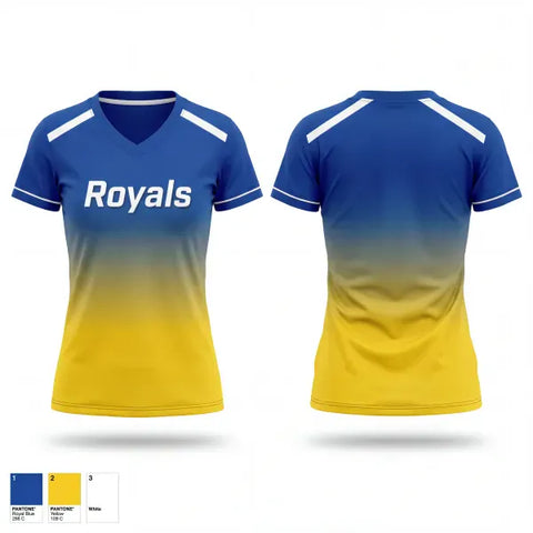 Womens Short Sleeve Vneck Shirt, Royals, Women's Basketball, Teamtime, Team time, sublimation, custom sports apparel, team uniforms, spirit wear, spiritwear, sports uniforms, custom shirts, team store, custom team store, fundraiser sports, apparel fundraiser