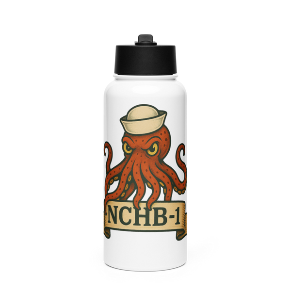 Navy cargo handling battalion One Stainless Steel Water Bottle with a Straw Lid
