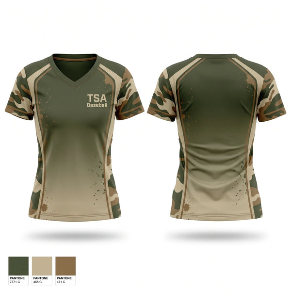 Womens Short Sleeve Vneck Shirt, TSA Baseball, Baseball, Teamtime, Team time, sublimation, custom sports apparel, team uniforms, spirit wear, spiritwear, sports uniforms, custom shirts, team store, custom team store, fundraiser sports, apparel fundraiser
