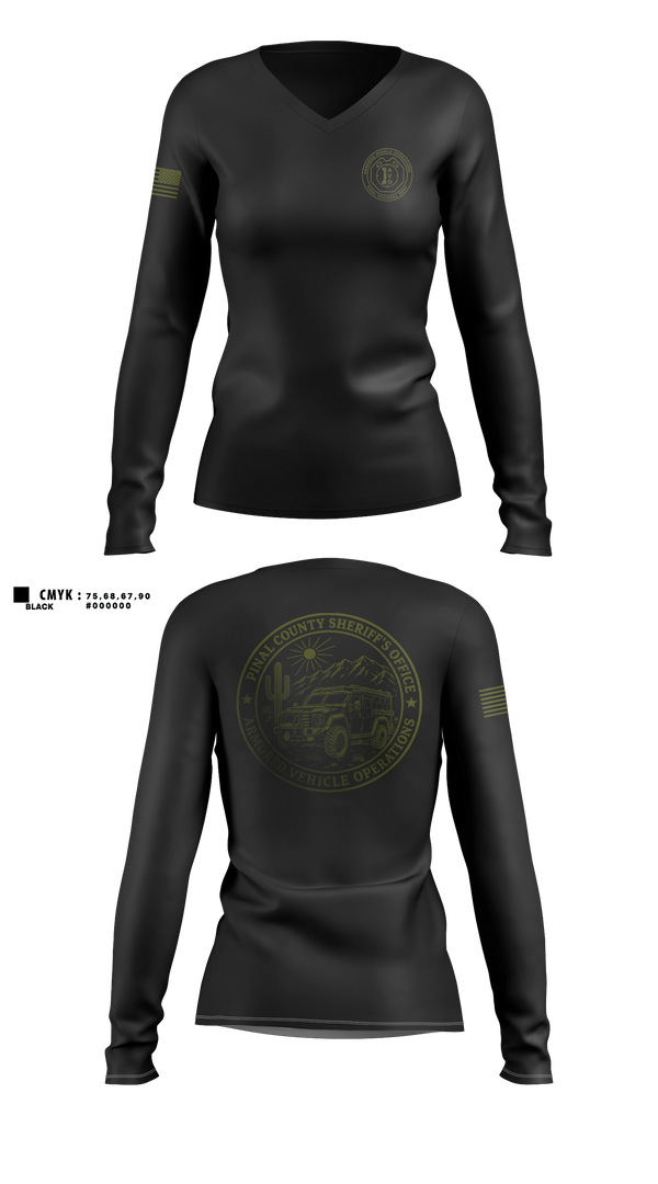 Womens Long Sleeve Vneck Shirt, PCSO AVO, Police, Teamtime, Team time, sublimation, custom sports apparel, team uniforms, spirit wear, spiritwear, sports uniforms, custom shirts, team store, custom team store, fundraiser sports, apparel fundraiser
