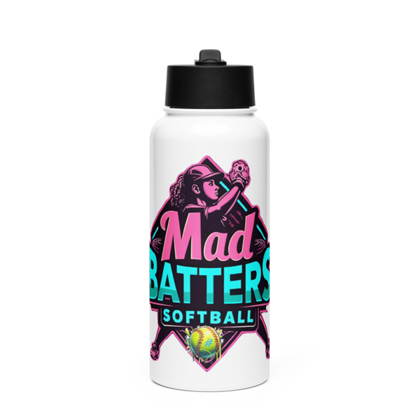 MadBatters Softball 15479950 Stainless Steel Water Bottle with a Straw Lid
