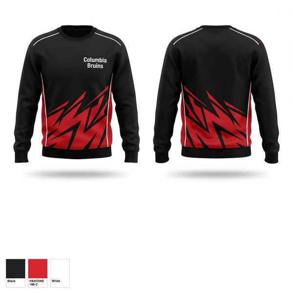 Crew Neck Sweatshirt, Columbia Bruins, Cheer, Teamtime, Team time, sublimation, custom sports apparel, team uniforms, spirit wear, spiritwear, sports uniforms, custom shirts, team store, custom team store, fundraiser sports, apparel fundraiser