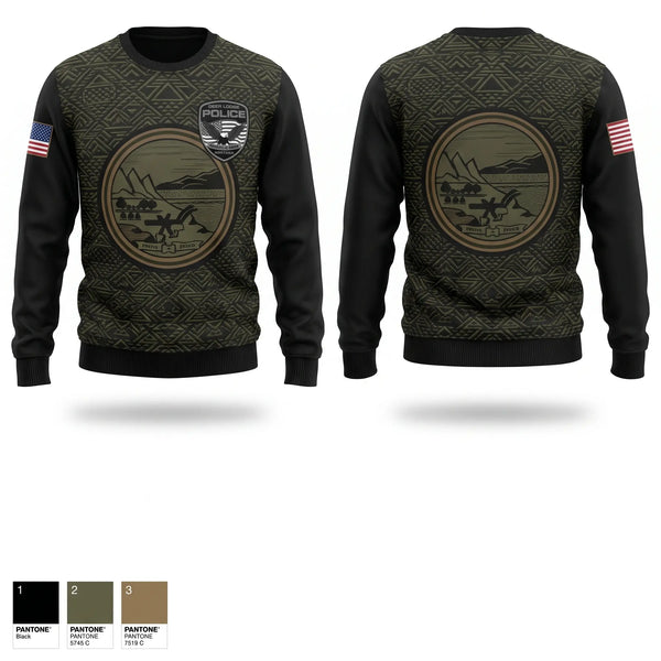Crew Neck Sweatshirt, Deer Lodge Police Department, Police, Teamtime, Team time, sublimation, custom sports apparel, team uniforms, spirit wear, spiritwear, sports uniforms, custom shirts, team store, custom team store, fundraiser sports, apparel fundraiser