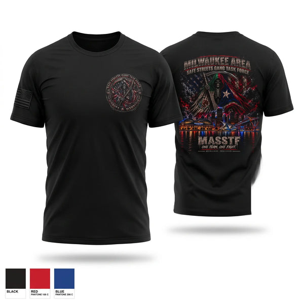 Old School Cotton Feel Shirt, Milwaukee Area Safe Streets Gang Task Force, Police, Teamtime, Team time, sublimation, custom sports apparel, team uniforms, spirit wear, spiritwear, sports uniforms, custom shirts, team store, custom team store, fundraiser sports, apparel fundraiser