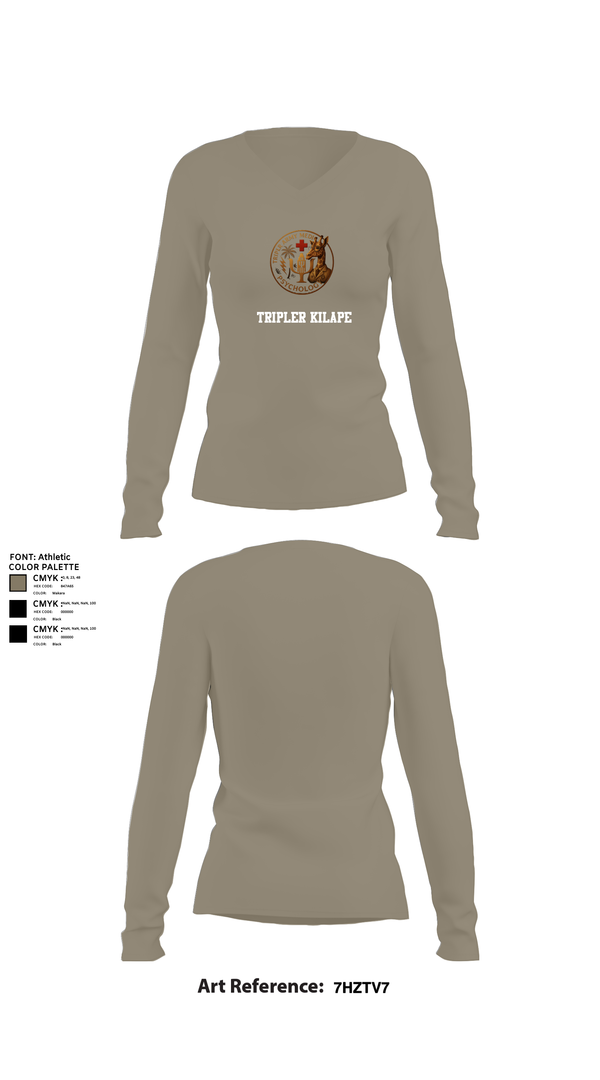 Womens Long Sleeve Vneck Shirt, Tripler Kilape, , Teamtime, Team time, sublimation, custom sports apparel, team uniforms, spirit wear, spiritwear, sports uniforms, custom shirts, team store, custom team store, fundraiser sports, apparel fundraiser