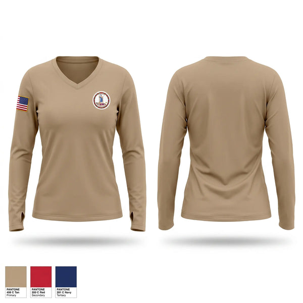 Womens Long Sleeve Vneck Shirt, NCR STC, Police, Teamtime, Team time, sublimation, custom sports apparel, team uniforms, spirit wear, spiritwear, sports uniforms, custom shirts, team store, custom team store, fundraiser sports, apparel fundraiser
