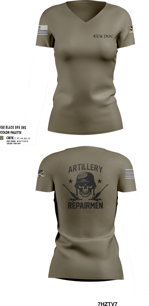 Womens Short Sleeve Vneck Shirt, ARMT 1-320th Field Artillery, Army, Teamtime, Team time, sublimation, custom sports apparel, team uniforms, spirit wear, spiritwear, sports uniforms, custom shirts, team store, custom team store, fundraiser sports, apparel fundraiser