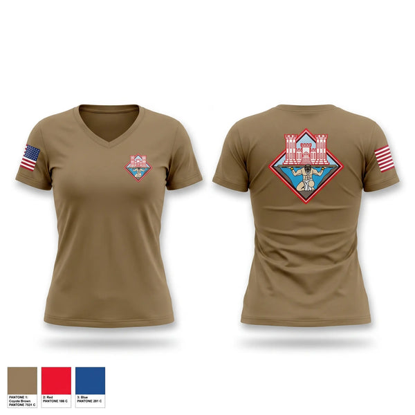 Womens Short Sleeve Vneck Shirt, 363 Engineer Battalion, Army, Teamtime, Team time, sublimation, custom sports apparel, team uniforms, spirit wear, spiritwear, sports uniforms, custom shirts, team store, custom team store, fundraiser sports, apparel fundraiser