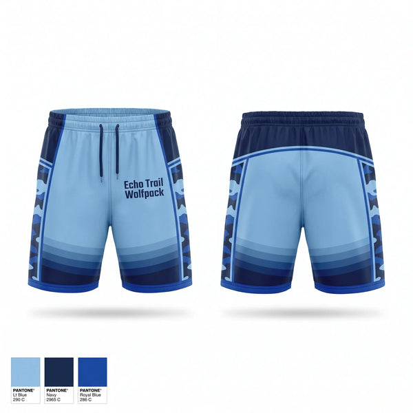 Athletic Shorts With Pockets, Echo Trail Wolfpack, Men's Basketball, Teamtime, Team time, sublimation, custom sports apparel, team uniforms, spirit wear, spiritwear, sports uniforms, custom shirts, team store, custom team store, fundraiser sports, apparel fundraiser