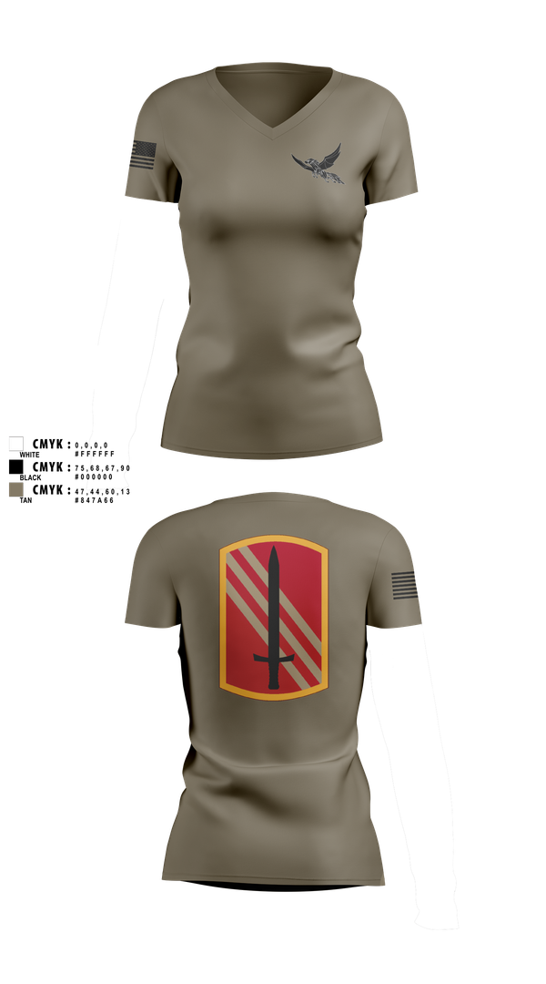 Womens Short Sleeve Vneck Shirt, 196th BDE SIG CO, , Teamtime, Team time, sublimation, custom sports apparel, team uniforms, spirit wear, spiritwear, sports uniforms, custom shirts, team store, custom team store, fundraiser sports, apparel fundraiser