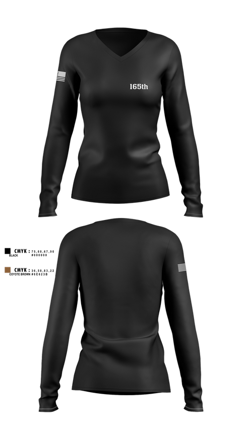 Womens Long Sleeve Vneck Shirt, 165th, Army, Teamtime, Team time, sublimation, custom sports apparel, team uniforms, spirit wear, spiritwear, sports uniforms, custom shirts, team store, custom team store, fundraiser sports, apparel fundraiser
