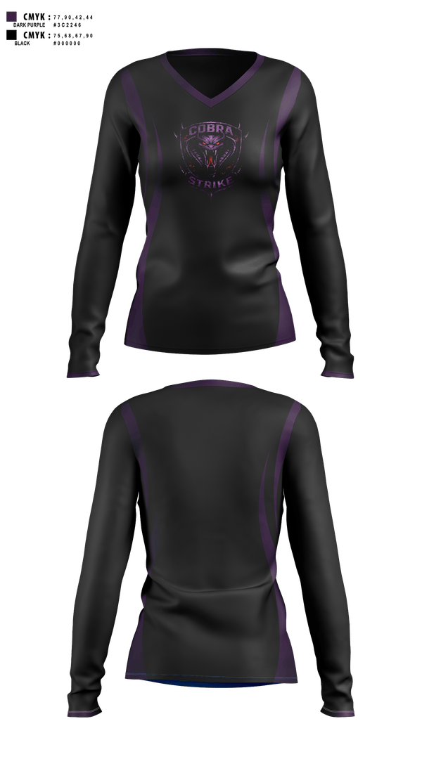 Womens Long Sleeve Vneck Shirt, C Squad Cobras, Police, Teamtime, Team time, sublimation, custom sports apparel, team uniforms, spirit wear, spiritwear, sports uniforms, custom shirts, team store, custom team store, fundraiser sports, apparel fundraiser