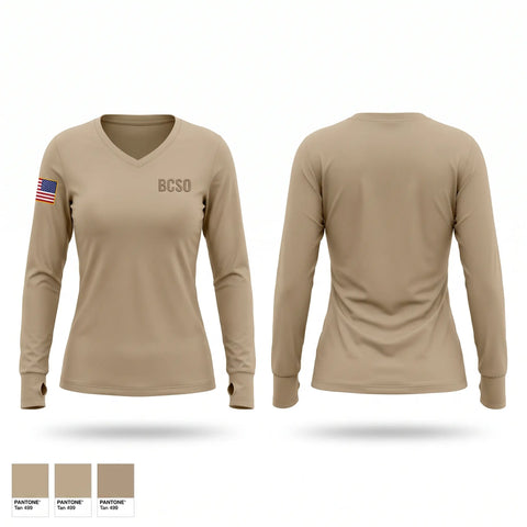 Womens Long Sleeve Vneck Shirt, BCSO, Police, Teamtime, Team time, sublimation, custom sports apparel, team uniforms, spirit wear, spiritwear, sports uniforms, custom shirts, team store, custom team store, fundraiser sports, apparel fundraiser