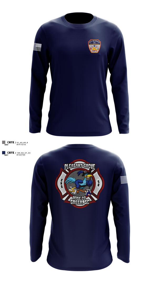 Long Sleeve Performance Shirt, City Of Greer FD, Fire Department, Teamtime, Team time, sublimation, custom sports apparel, team uniforms, spirit wear, spiritwear, sports uniforms, custom shirts, team store, custom team store, fundraiser sports, apparel fundraiser