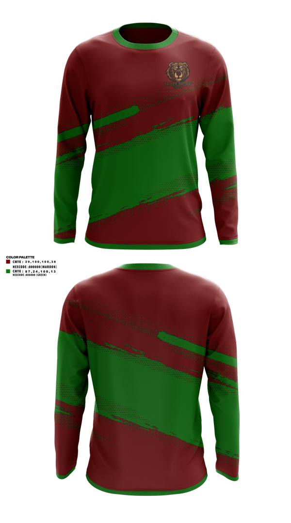 Long Sleeve Performance Shirt, Bailey Bridge Middle School Cheer, Cheer, Teamtime, Team time, sublimation, custom sports apparel, team uniforms, spirit wear, spiritwear, sports uniforms, custom shirts, team store, custom team store, fundraiser sports, apparel fundraiser