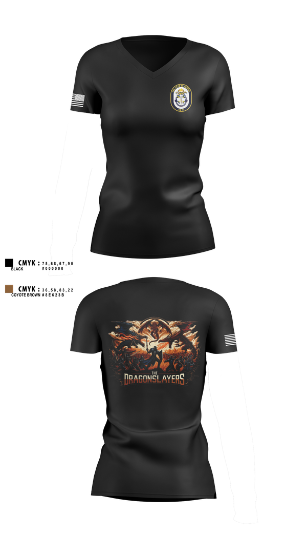 Womens Short Sleeve Vneck Shirt, USS CAPE ST. GEORGE, , Teamtime, Team time, sublimation, custom sports apparel, team uniforms, spirit wear, spiritwear, sports uniforms, custom shirts, team store, custom team store, fundraiser sports, apparel fundraiser