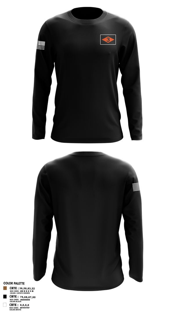 Long Sleeve Performance Shirt, 3rd battalion 75th ranger regiment, Army, Teamtime, Team time, sublimation, custom sports apparel, team uniforms, spirit wear, spiritwear, sports uniforms, custom shirts, team store, custom team store, fundraiser sports, apparel fundraiser