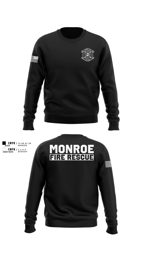 Crew Neck Sweatshirt, Monroe Fire Rescue, Fire Department, Teamtime, Team time, sublimation, custom sports apparel, team uniforms, spirit wear, spiritwear, sports uniforms, custom shirts, team store, custom team store, fundraiser sports, apparel fundraiser